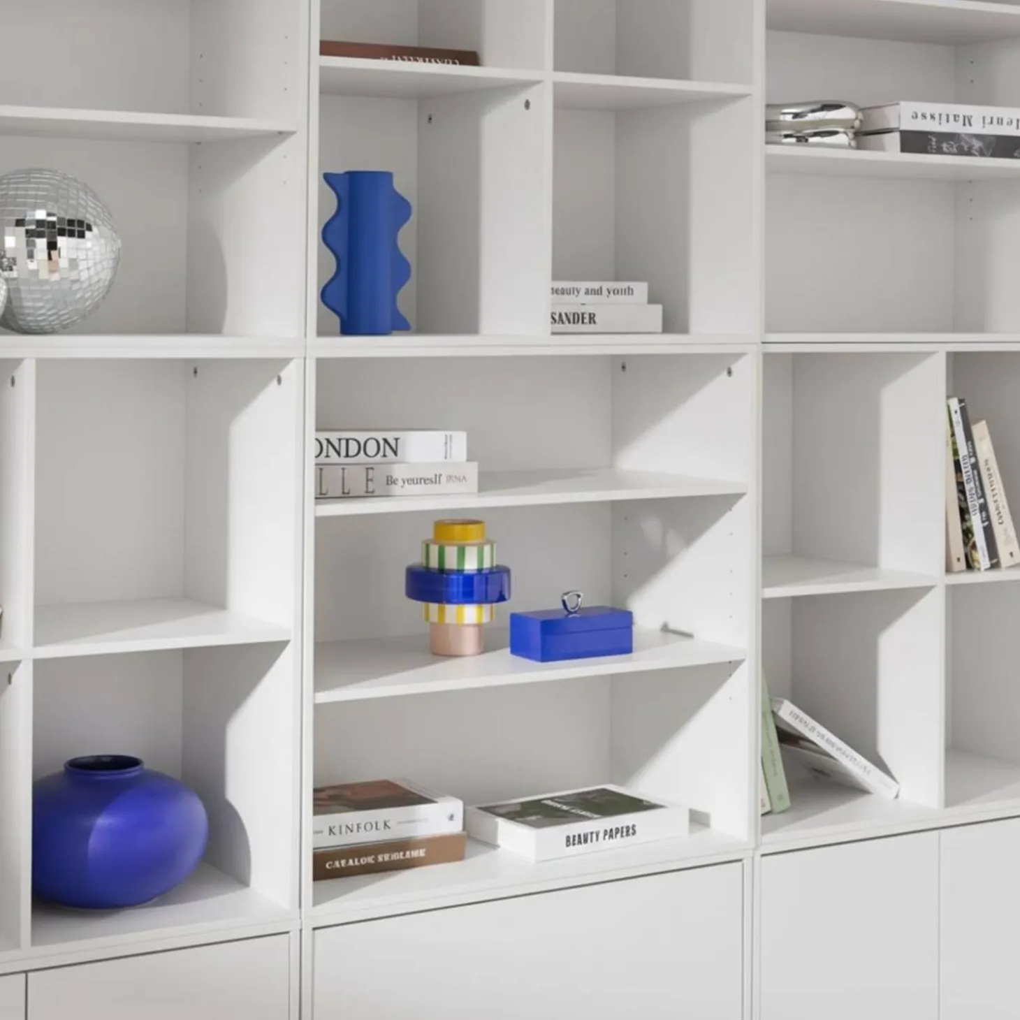 Shelf kit, modular bookcase wood decor 9 elements