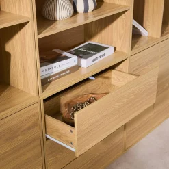 Shelf kit, modular bookcase wood decor 9 elements