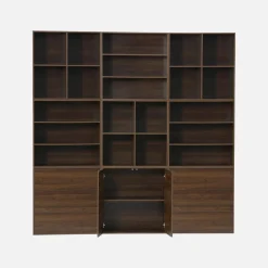 Shelf kit, modular bookshelf wood decor 9 elements