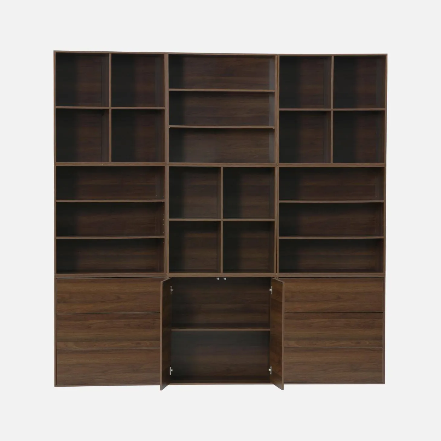 Shelf kit, modular bookshelf wood decor 9 elements