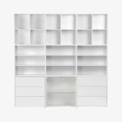 Shelf kit, modular bookshelf wood decor 9 elements