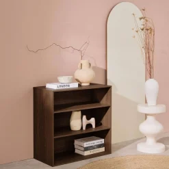 Shelf, library, wood decor storage module 2 shelves