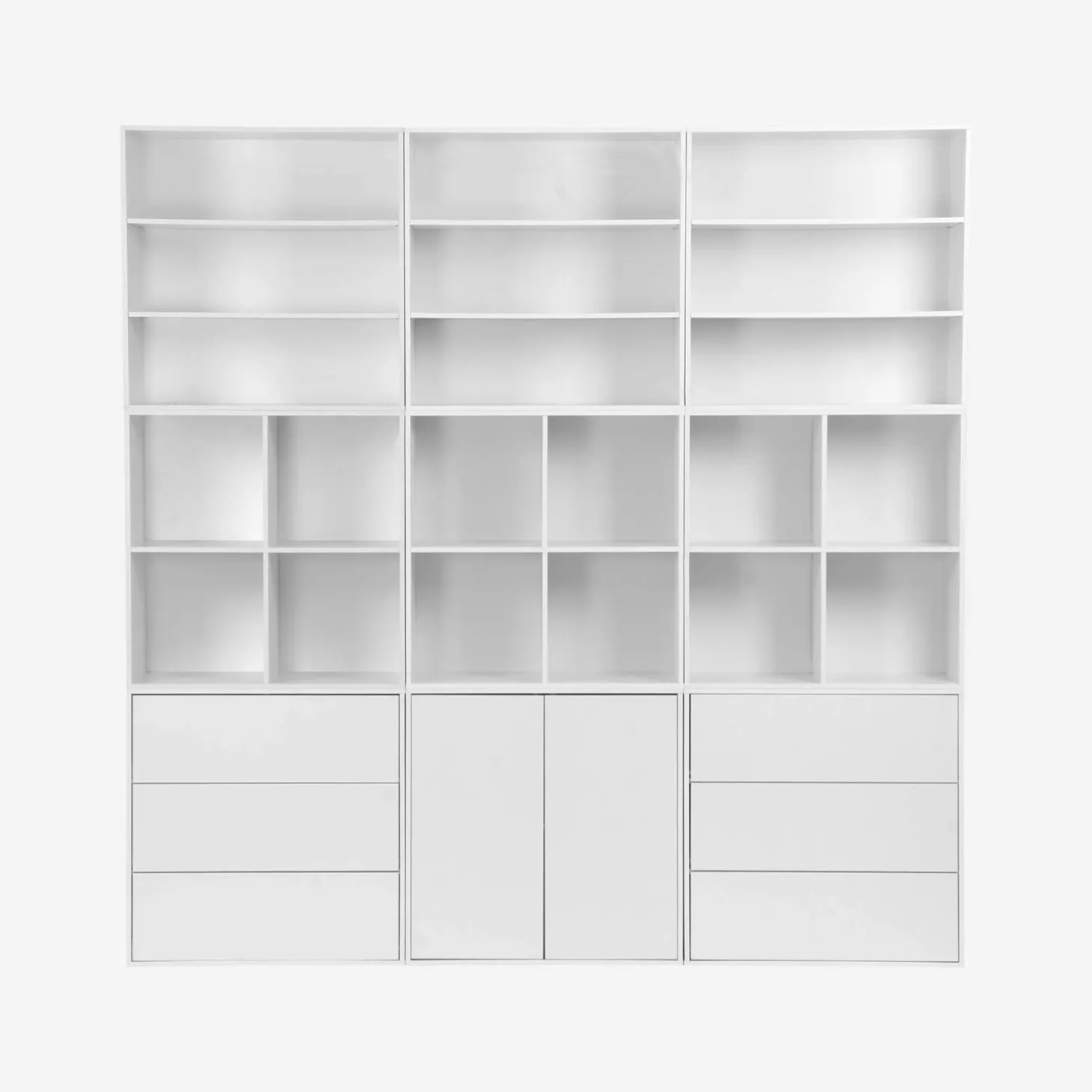 Shelf, library, wood decor storage module 2 shelves