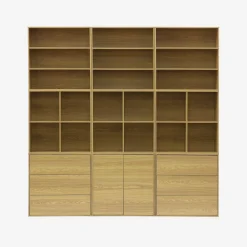 Shelf, library, wood decor storage module 2 shelves
