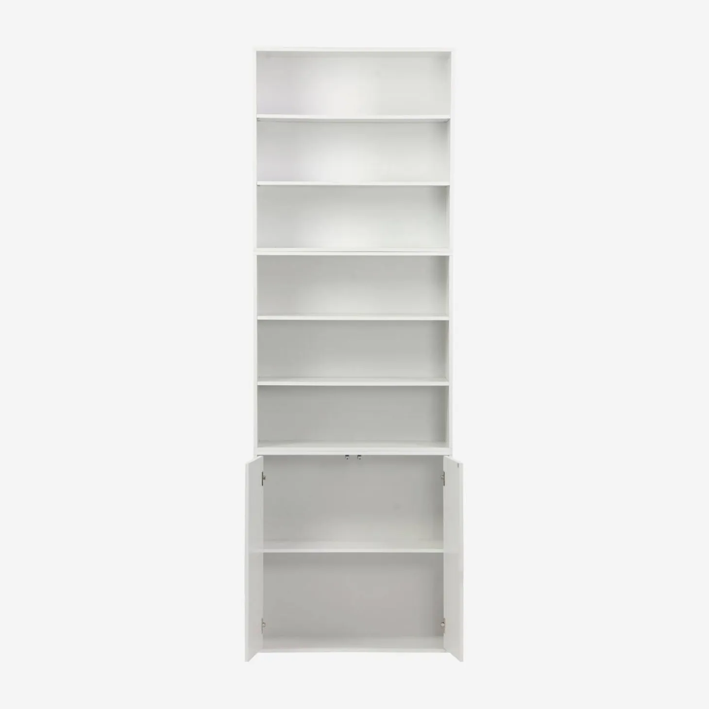 Shelf, modular bookcase with wood decor 3 elements - 2 doors 5 shelves