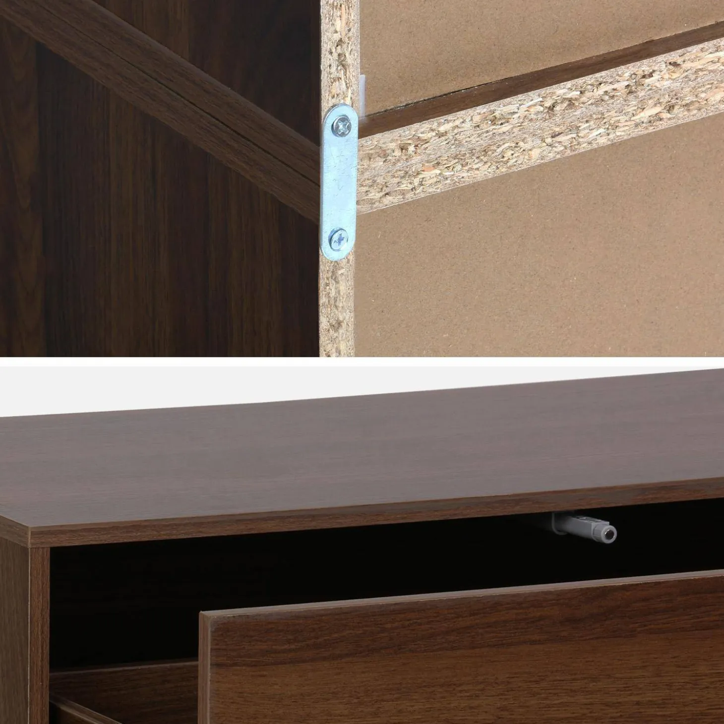 Shelf, modular bookcase wood decor 3 elements - 3 drawers 8 niches