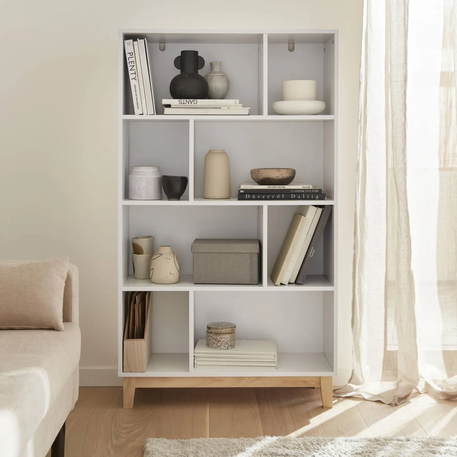 4-shelf scandi-style bookcase
