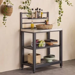 2-shelf steel outdoor kitchen