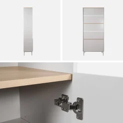 Shelving unit bookcase metal and wood decor 6 levels
