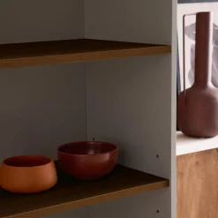 Shelving unit bookcase metal and wood decor 6 levels