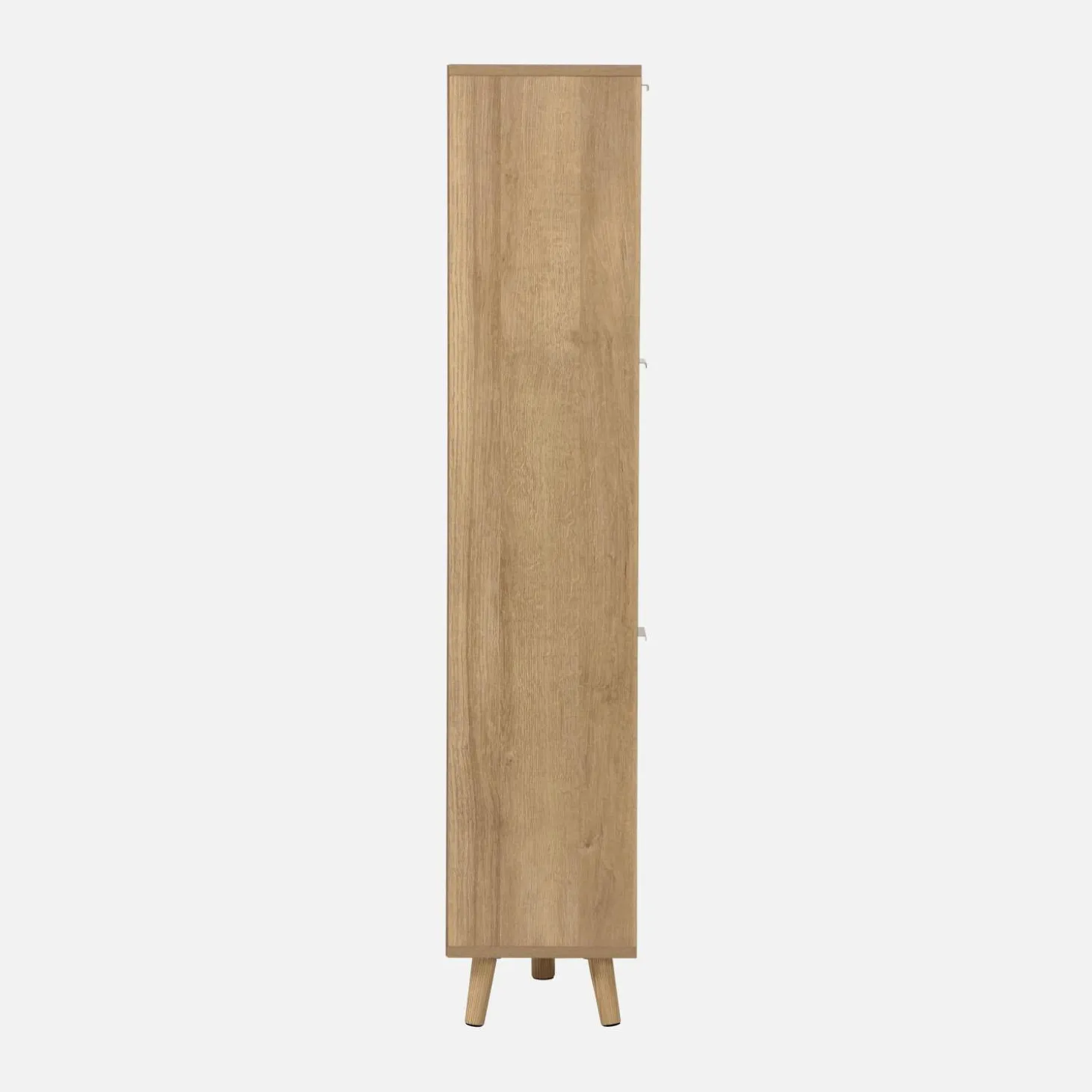 Shoe cabinet wood and cane decor 3 drawers