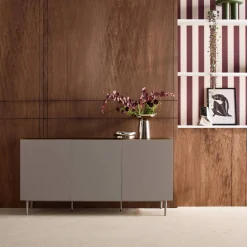 Sideboard metal and wood decor 3 doors 150 cm