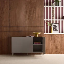 Sideboard metal and wood decor 3 doors 120 cm