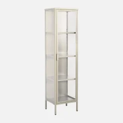 Sideboard, steel and tempered glass display cabinet with 1 door