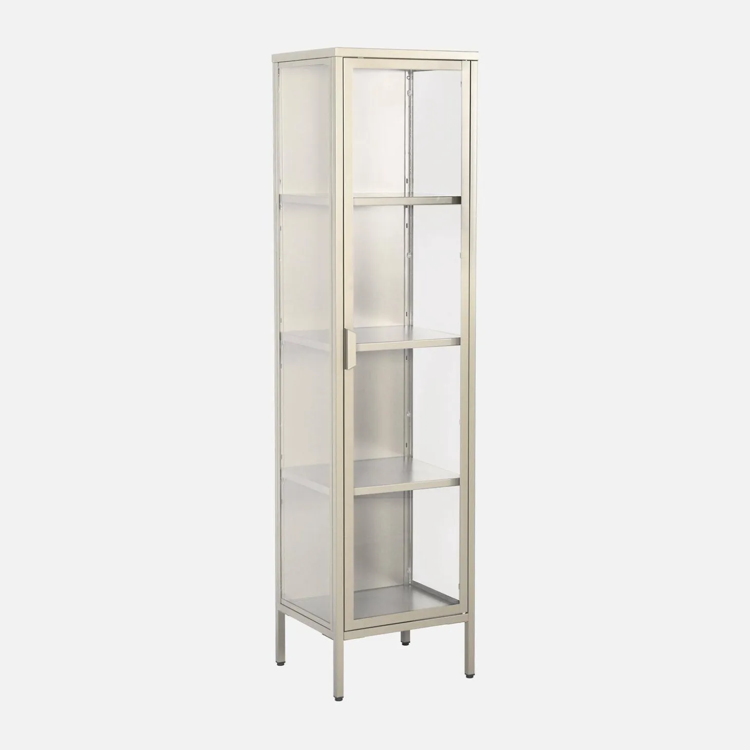 Sideboard, steel and tempered glass display cabinet with 1 door