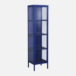 Sideboard, steel and tempered glass display cabinet with 1 door