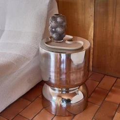 Side table, end table, bedside table stainless steel Ø32 x H42cm