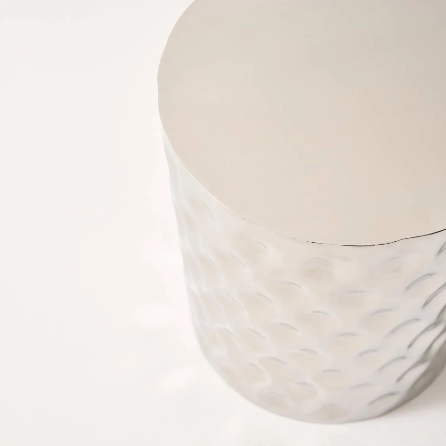 Side table, end table, bedside table in chrome-plated enameled steel Ø33 x H 41cm