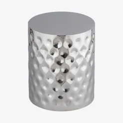Side table, end table, bedside table in chrome-plated enameled steel Ø33 x H 41cm