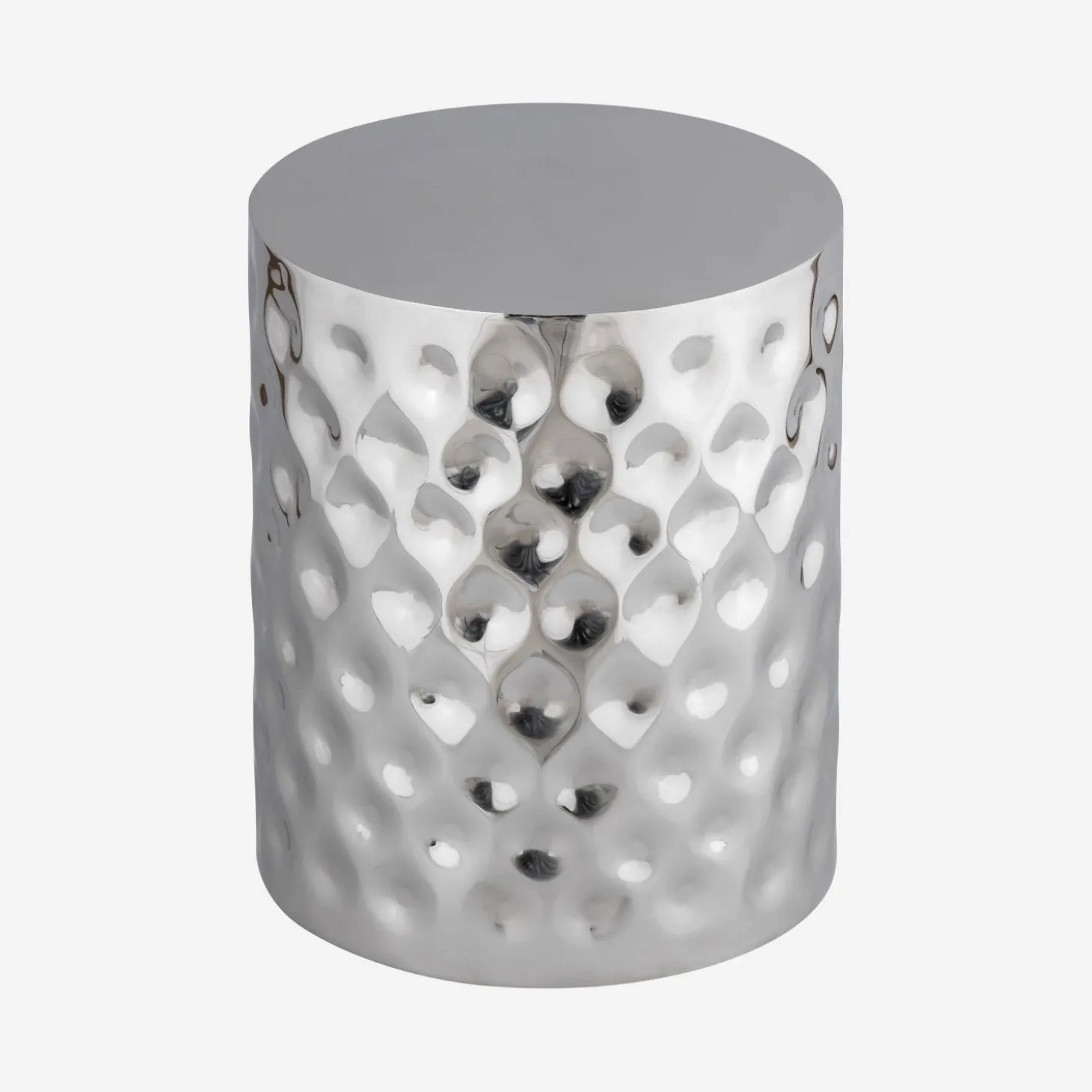 Side table, end table, bedside table in chrome-plated enameled steel Ø33 x H 41cm