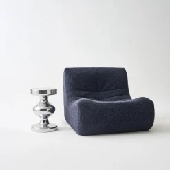 Side table, end table, bedside table stainless steel Ø29.5 x H48.5cm