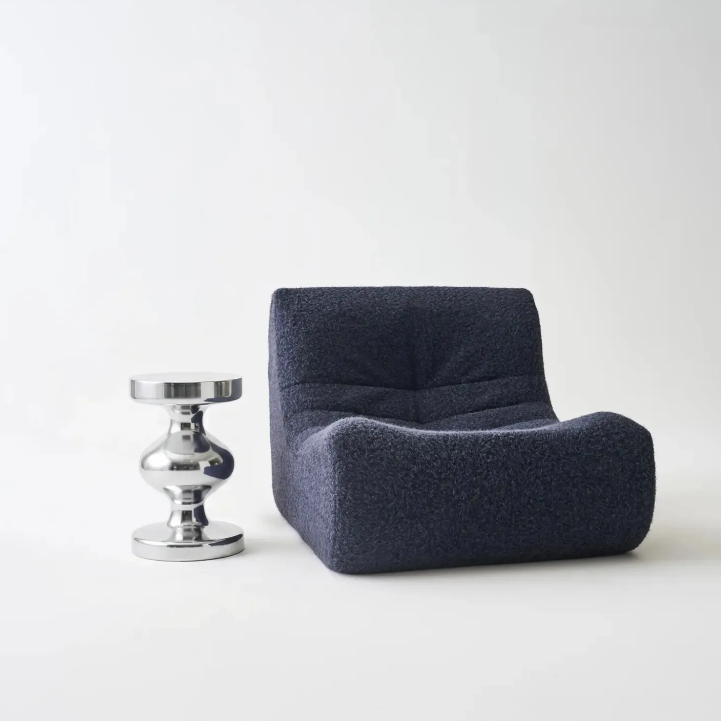 Side table, end table, bedside table stainless steel Ø29.5 x H48.5cm
