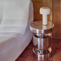 Side table, end table, bedside table stainless steel Ø30.5 x H43.5cm