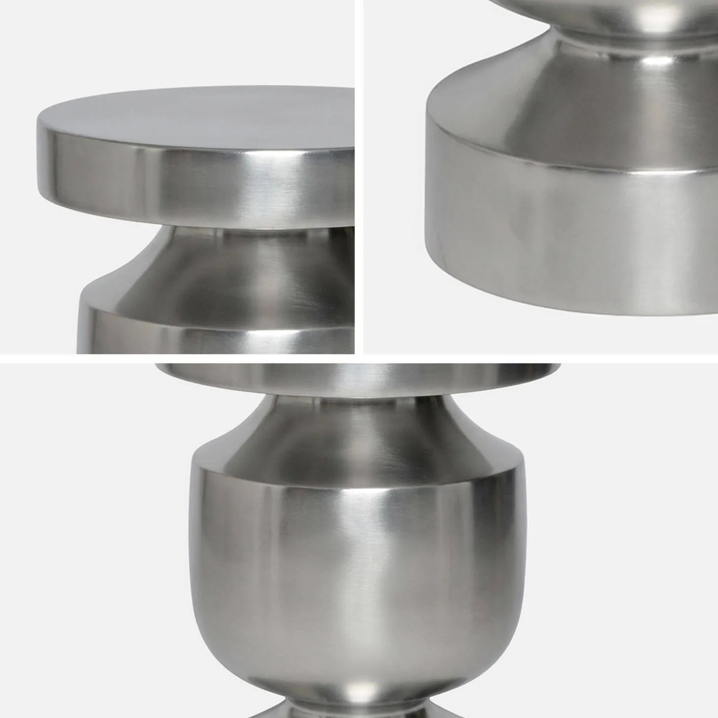 Side table, end table, bedside table stainless steel Ø30.5 x H43.5cm