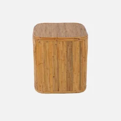 Side table or bedside table in natural rattan