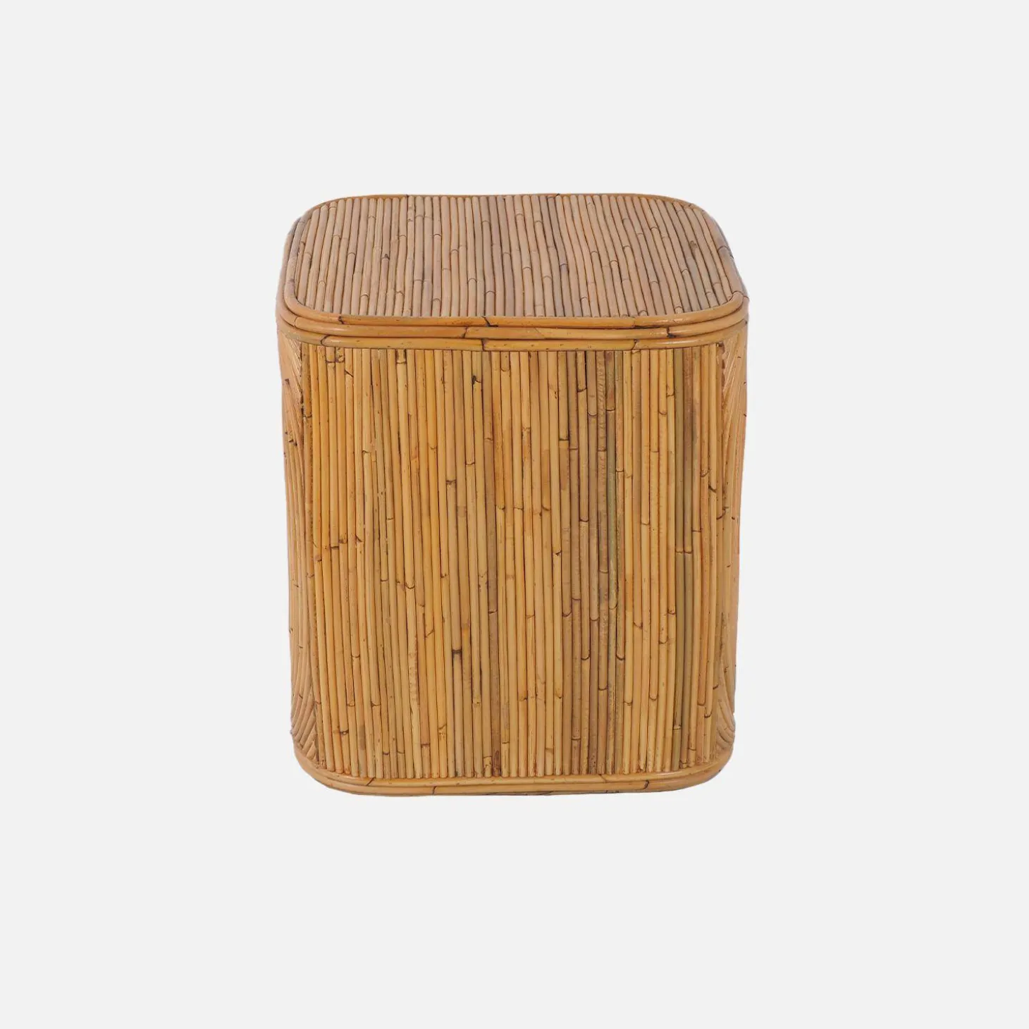 Side table or bedside table in natural rattan
