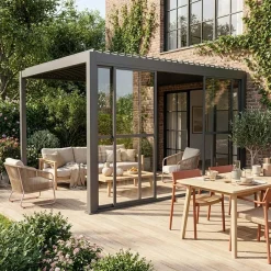 Sliding door aluminium 4m for Triomphe pergola