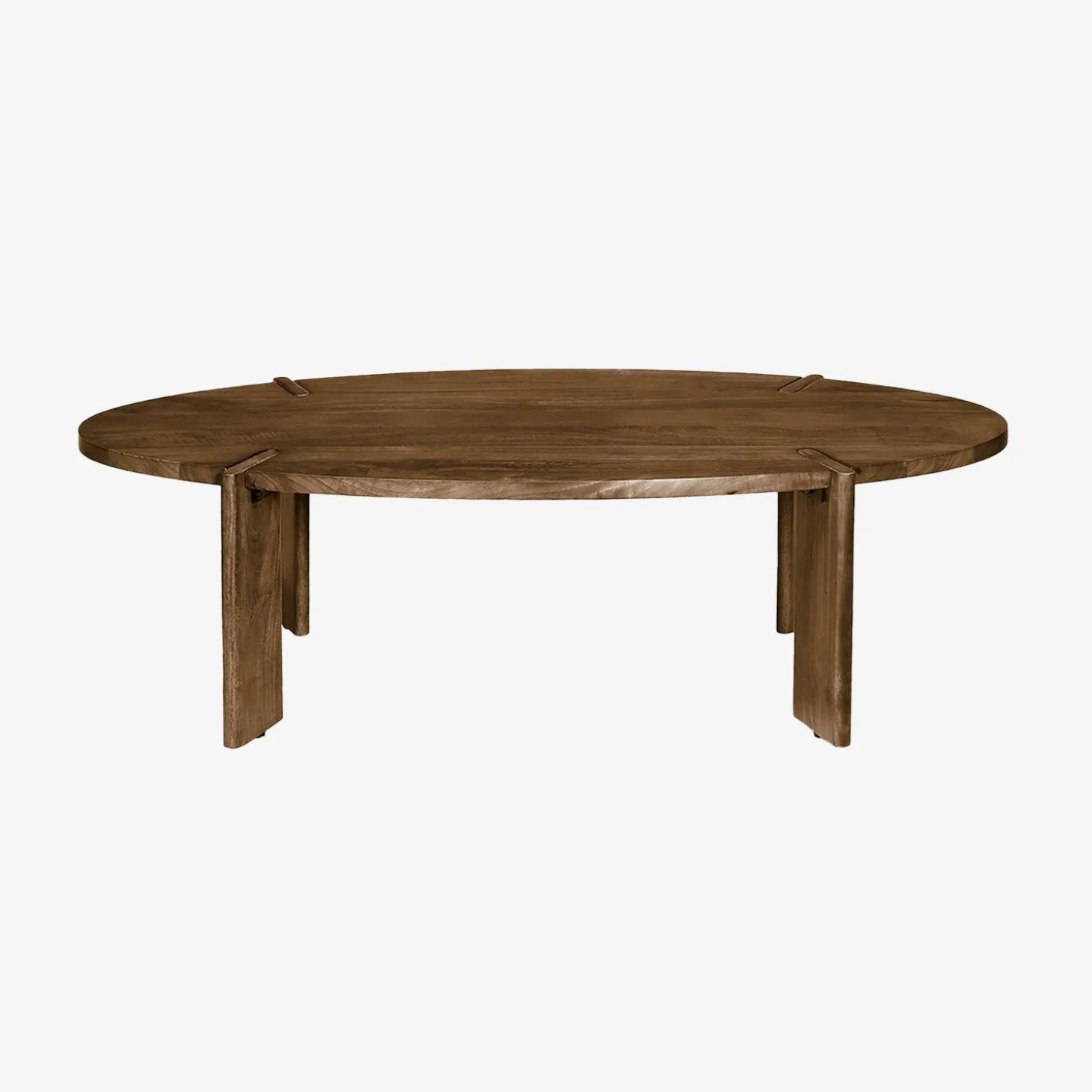 Solid mango wood oval coffee table