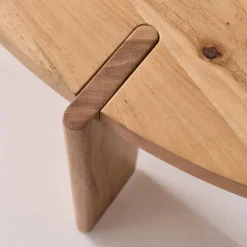 Solid mango wood oval coffee table