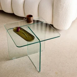 Square coffee table tempered glass