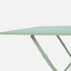 Square folding metal bistro garden table, 2-seater