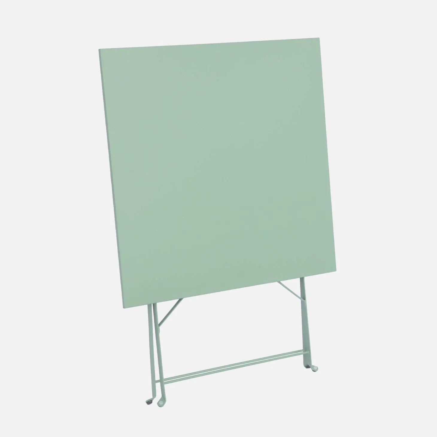 Square folding metal bistro garden table, 2-seater