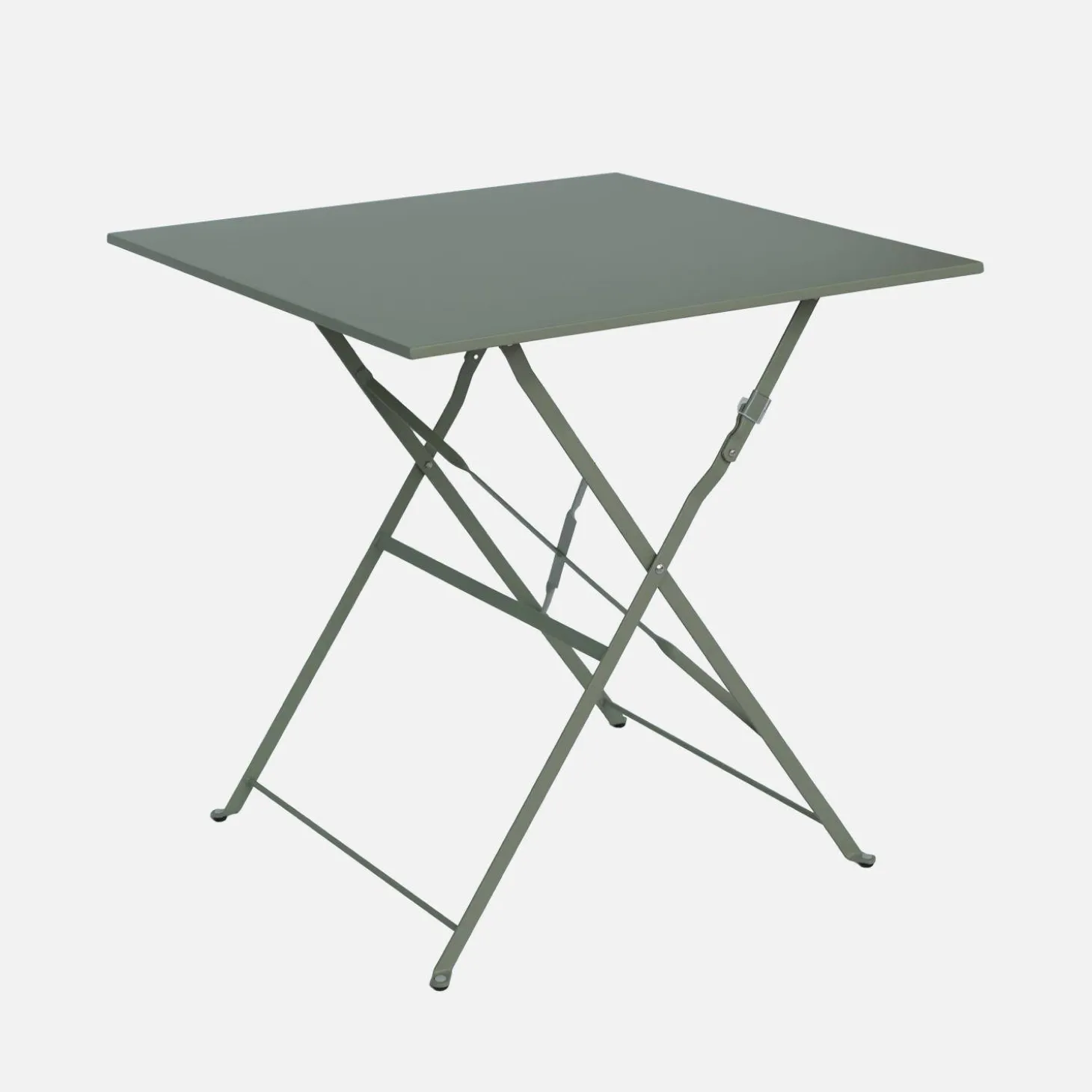 Square folding metal bistro garden table, 2-seater