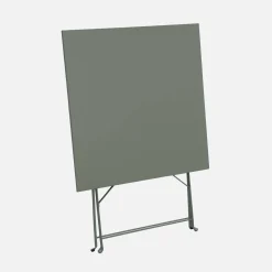Square folding metal bistro garden table, 2-seater