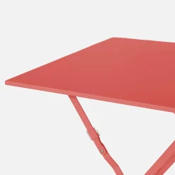 Square folding metal bistro garden table, 2-seater