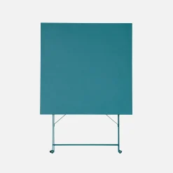 Square folding metal bistro garden table, 2-seater