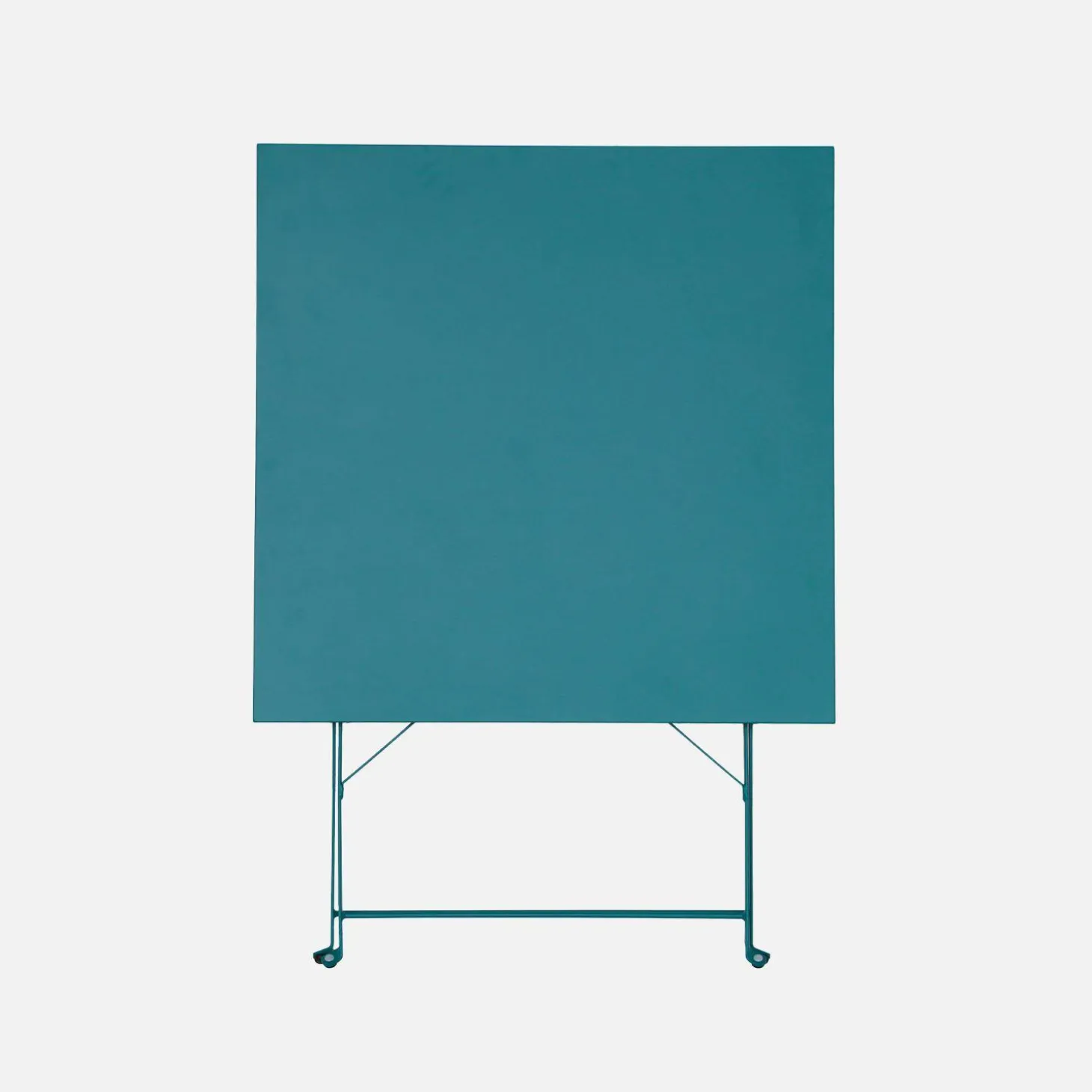 Square folding metal bistro garden table, 2-seater