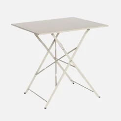 Square folding metal bistro garden table, 2-seater