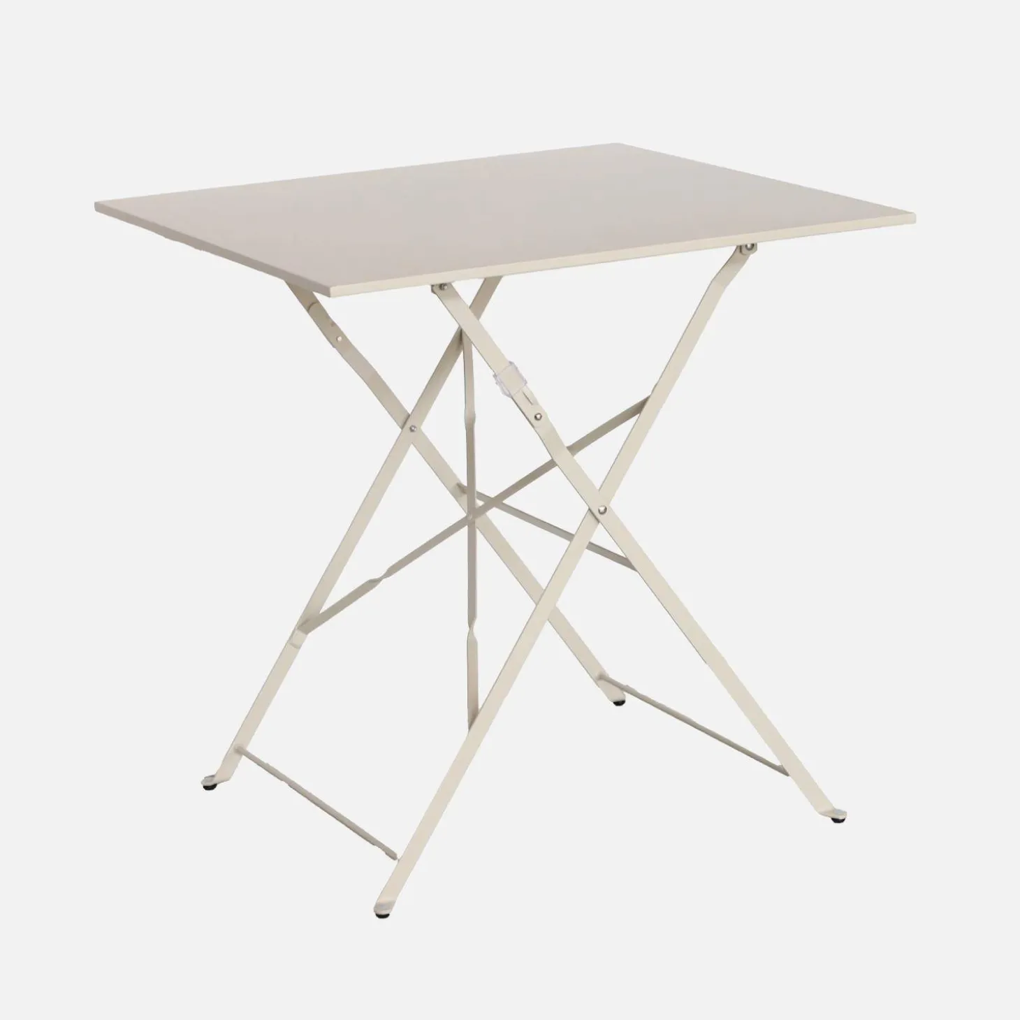 Square folding metal bistro garden table, 2-seater