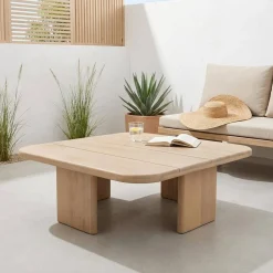 Square garden coffee table in acacia wood