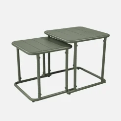 Square outdoor nesting table in steel