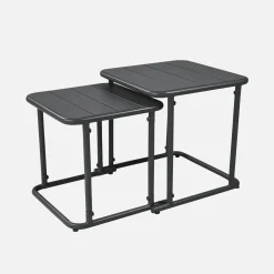 Square outdoor nesting table in steel