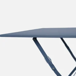 Square 2-seater folding metal bistro garden table with 2 chairs
