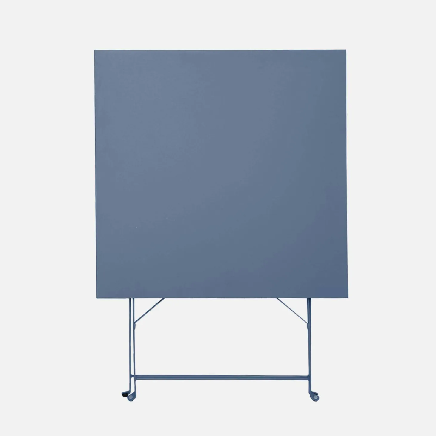 Square 2-seater folding metal bistro garden table with 2 chairs