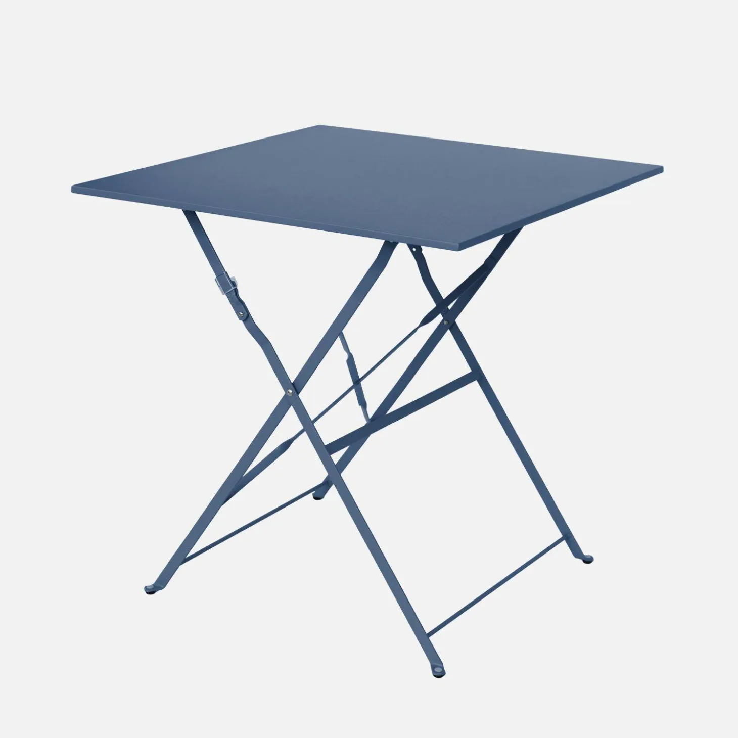 Square 2-seater folding metal bistro garden table with 2 chairs