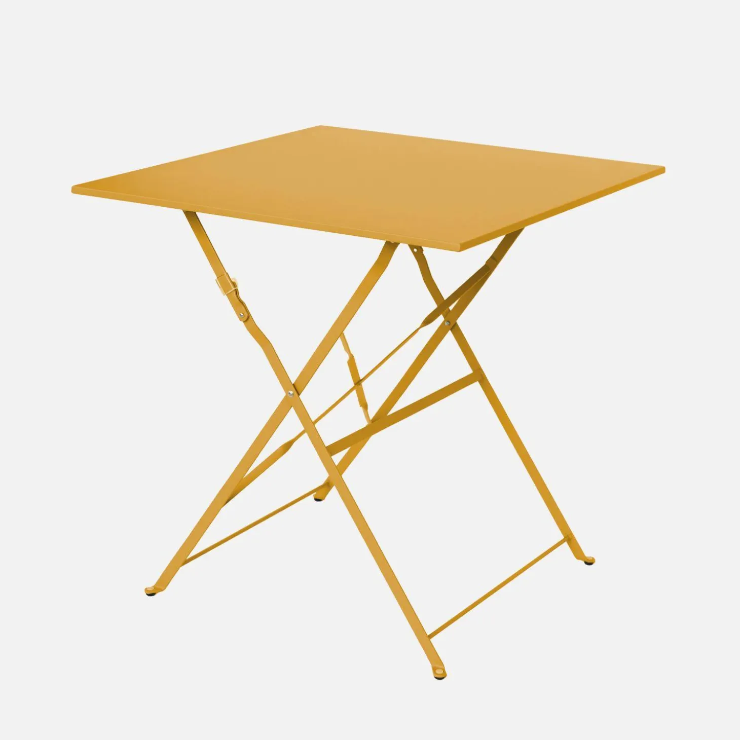 Square 2-seater folding metal bistro garden table with 2 chairs